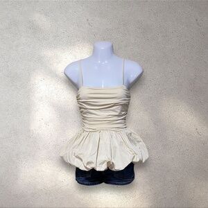 Future Collective Cream Peplum Top